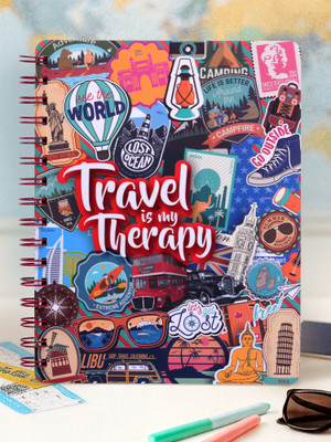 Doodle Travel Tales Wiro Bound Notebook B5 Diary Ruled 160 Pages(Multicolor)
