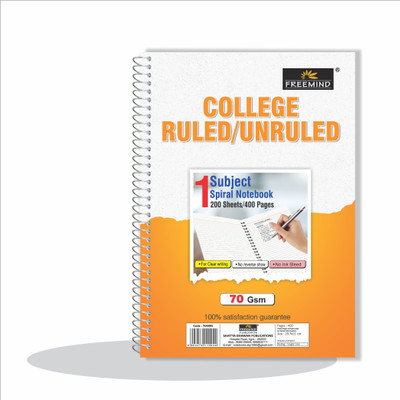 FREEMIND Spiral notebook A4 Notebook Single Line 400 Pages(Multicolor, Pack of 3)