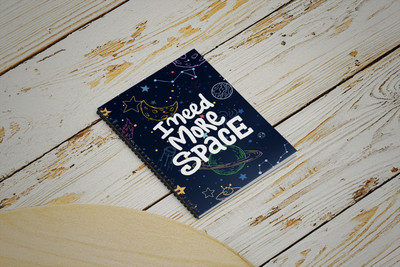 WRITE ON WHITE ASTRONOMY COLLECTION OF A5 Diary RULLED 160 Pages(Dark Blue)