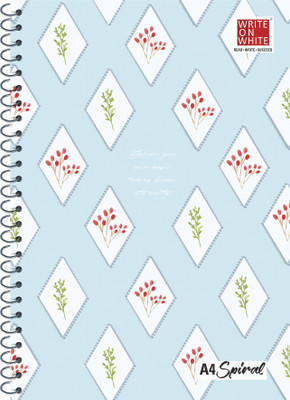 WRITE ON WHITE New Collection A4 Notebook Rulled 500 Pages(Blue)