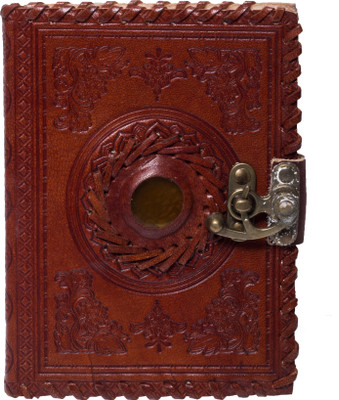 Rjkart Handmade Classic Design Leather Notebook Writing Diary A5 Diary Unruled 200 Pages(Brown2)