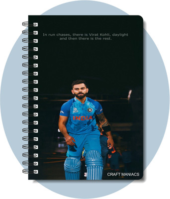 craft maniacs CRICKET 2025 DIARY COLLECTION A5 Notebook RULED 160 Pages(White)