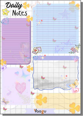 vaagu Lovely Day Daily Planner Cute Stationery A5 Note Pad ruling 50 Pages(Multicolor)