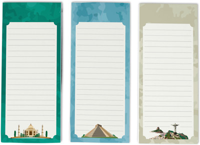 Inkdotpot To-Do List Notepads Regular Note Pad Unruled 150 Pages(Green, Pack of 3)