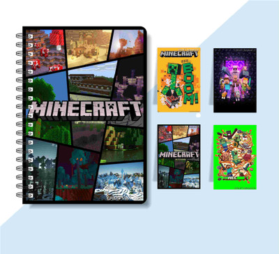 craft maniacs MINECRAFT DIARY & MAGNETIC BOOKMARKS A5 Notebook RULED 120 Pages(Multicolor)
