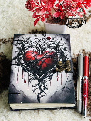 ARSHAD HANDICRAFT Heart Print special binding A5 Diary Un-Ruled A5 Diary 200 200 Pages(Multicolur)