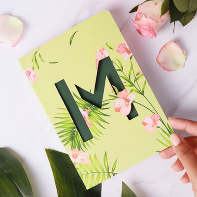 Doodle Initial M lasercut Notebook,B6 (6.69 X 4.72 X 0.5 Inches), 200 Pages, 80 GSM, Gift for Girls B6 Notebook Ruled 192 Pages(MulticolorM)