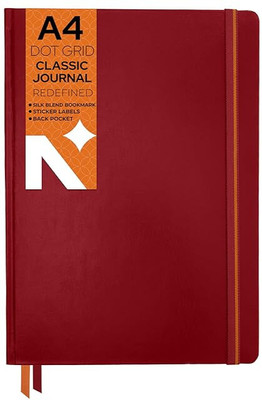 NEORAH - Dot Grid Journal Notebook - 110 GSM - Office Hardcover Notebook - A4 Notebook DOTTED 160 Pages(Red)