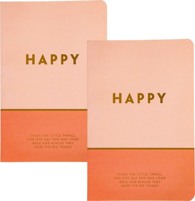 MyOfficeDesk My Office Desk Happy Orange | Journal | Diary | Notebook A5 Notebook Ruled 192 Pages(Orange, Pack of 2)