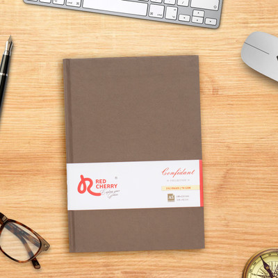 Red Cherry Confidant Collection Acid-free Eco-friendly Paper 70 Gsm Natural Shade Hardbound A5 Notebook Ruled 192 Pages(Dark Brown)