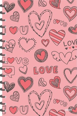 ESCAPER Baby Pink Love with Hearts (RULED) Designer Diary, Notebook, Notepad A5 Diary Ruling 160 Pages(Multicolor)