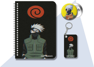 craft maniacs KAKASHI HATAKE DIARY & 2 FREEBIE A5 Notebook RULED 120 Pages(Multicolor, Pack of 3)