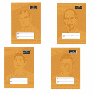FREEMIND Brown Cover notebook Regular Notebook Single Line - Interleaf 120 Pages(Brown, White, Pack of 12)