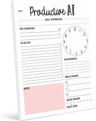 Inkdotpot Daily Planner A5 Planner Unruled 50 Pages(White)