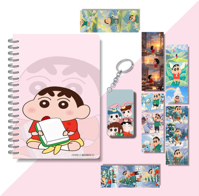 craft maniacs 2025 SHINCHAN DIARY & 6 FREEBIE BOOKMARKS & ONE KEYCHAIN A5 Diary RULED 160 Pages(Multicolor)