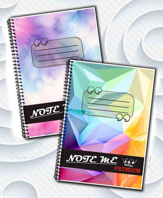 NOTEme Premium Abstract & Pastel Edition A5 Notebook Unruled 200 Pages(Multicolor, Pack of 2)