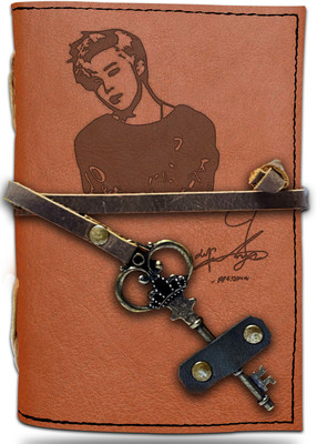 DI-KRAFT Handmade Classic Design Leather-Jimin Printed Leather A6 Diary Unruled 200 Pages(Brown 2)
