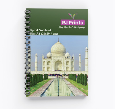 RJPRINTS Spiral-Bound Notebook A4 Notebook Plain 200 Pages(Multicolor)