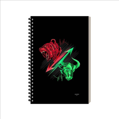 ESCAPER Stock market trading diary A5 Diary Ruled 160 Pages(Bear Vs Bull Trading)
