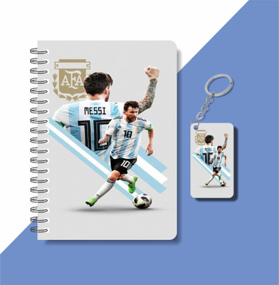 craft maniacs FOOTBALLER DIARY & KEYCHAIN A5 Diary RULED 100 Pages(Multicolor)
