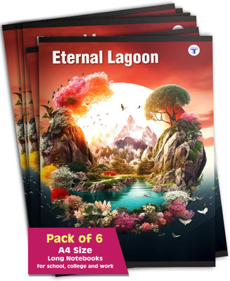 Target Publications A4 Long Notebooks | Single Line Copy | 172 Pages |Set of 6 A4 Notebook Ruled 1032 Pages(Multicolor, Pack of 6)