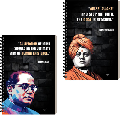 ESCAPER Motivational Quotes Diary, Journal Diary, Spiral Notebook, Executive Notepad A5 Diary Ruled 160 Pages(Combo- C, Pack of 2)