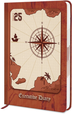Diarymart Hardbound 2025 Diary with Planner and Dates I New Year Diary 2025 I A5 Diary Ruled 344 Pages(Brown)