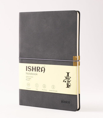 Ishra A5 Size Ruled Notebook | Grey Soft Cover | 80gsm | Fountain Pen Friendly Paper A5 Notebook Ruled 172 Pages(Grey)