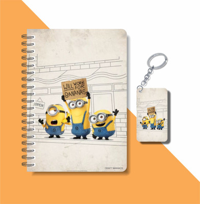 craft maniacs MINION 2023 COLLECTION A5 Diary RULED 160 Pages(Multicolor)