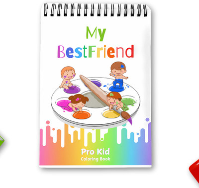 BlogPro My Best Friend Coloring Book For Kids Perfect Gift For Your Little For Learning A5 Notebook Cute Animal 20 Pages(Multicolor)