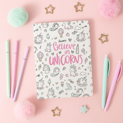 articious Unicorn A5 Diary Ruled 96 Pages(Multicolor)