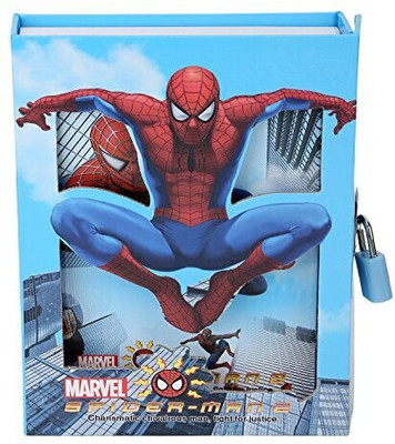 Furnish Marts Spider Man Big Size Diary with Lock Case for Kids Gifts Options A5 Diary Yes 60 Pages(Multicolor)