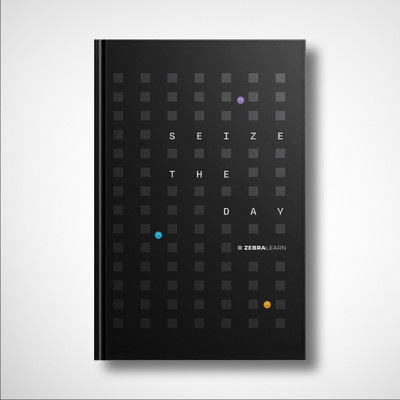 Zebralearn Seize the Day A5 Notebook Ruled 160 Pages(Black)