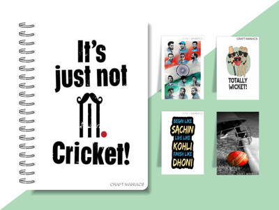 craft maniacs CRICKET 2024 NOTEBOOK COLLECTION A5 Diary RULED 160 Pages(White)