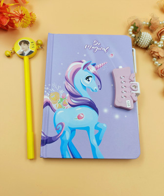 Paper Bear Unicorn A4 Diary ruled 70 Pages(Purple)