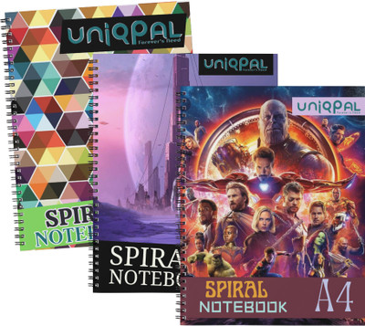 UNIQPAL SET OF 3 A4 Notebook RULED 200 Pages(Multicolor, Pack of 3)