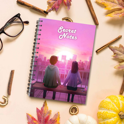 Sai Crafts Notebook A5 Notebook Both Side Ruling 100 Pages(Pink)