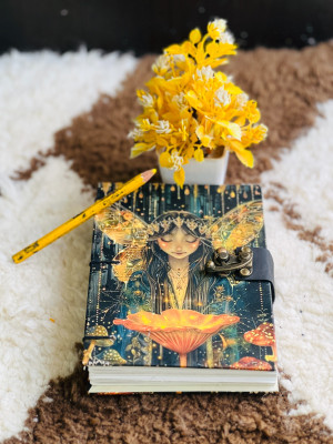 NIZAM HANDICRAFT flower angel Sepical Printed Diary Notebook With Lock Clasp For Gift/Office Use A5 Diary 200 200 Pages(Multicolor)