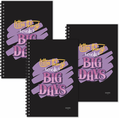 ESCAPER Little Things make Big Days Motivational Quotes Diaries (Ruled - A5 Size - SUPER SAVER Pack of 3 Diaries), Quotes on Diaries A5 Diary Ruled 160 Pages(Multicolor, Pack of 3)