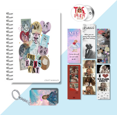 craft maniacs 2023 TAYLOR DIARY + THREE FREEBIE COLLECTION A5 Notebook RULED 160 Pages(Multicolor, Pack of 4)