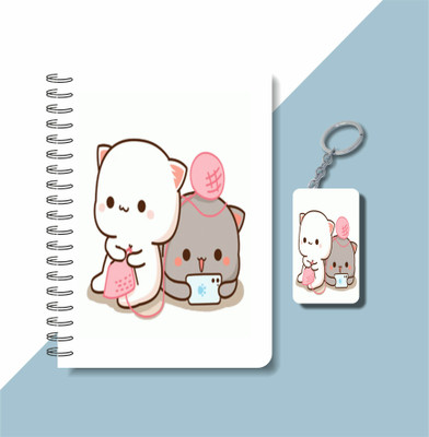 craft maniacs A5 NOTEBOOK + FREE WOODEN KEYCHAIN COLLECTION A5 Notebook RULED 160 Pages(Multicolor)