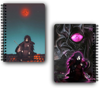 Goku Ki Dukan Naruto Madara Notebook | Free Naruto Stickers | Premium 100GSM Offwhite Paper | A5 Diary unruled 150 Pages(Multicolor)
