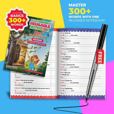 Shopndia Word Mastery Beginner – Eco-Friendly Reusable Book A4 Notebook Ruled 44 Pages(Multicolor)