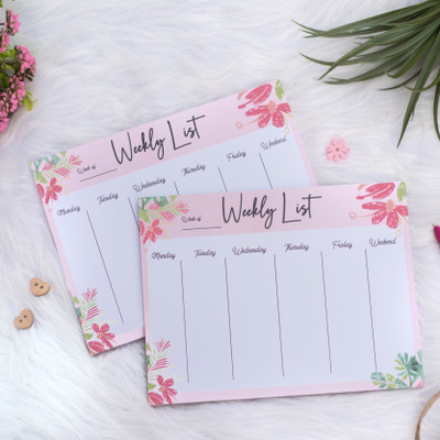 Vibrance Weekly List Planner Notepad - Floral A4 Planner No 140 Pages(Multicolor)