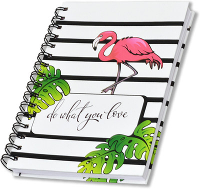 Flipkart SmartBuy FLAMINGO Design Planner Journal for Women and Men , Undated Planner Organizer A5 Planner Unruled 150 Pages(White)
