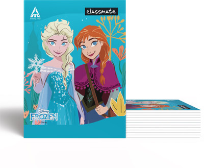 Classmate Frozen Themed | Regular A5 Notebook Single Line 172 Pages(Multicolor, Pack of 12)