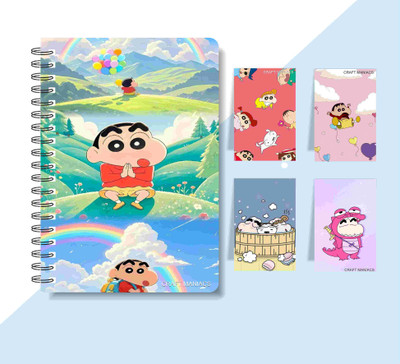 craft maniacs DIARY & 4 MAGNETIC BOOKMARKS 2025 A5 Notebook RULED 160 Pages(Multicolor)