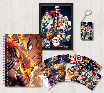 craft maniacs DEMON SLAYER GIFTING SET 2026 A5 Notebook RULED 120 Pages(Black, Pack of 4)