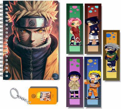 craft maniacs ANIME DIARY & FREEBIE BOOKMARKS WITH KEYCHAIN A5 Notebook RULED 160 Pages(Multicolor)