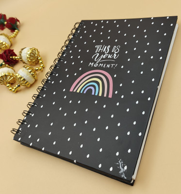 Paper Bear Fancy A4 Diary ruled 80 Pages(Black, Pack of 2)